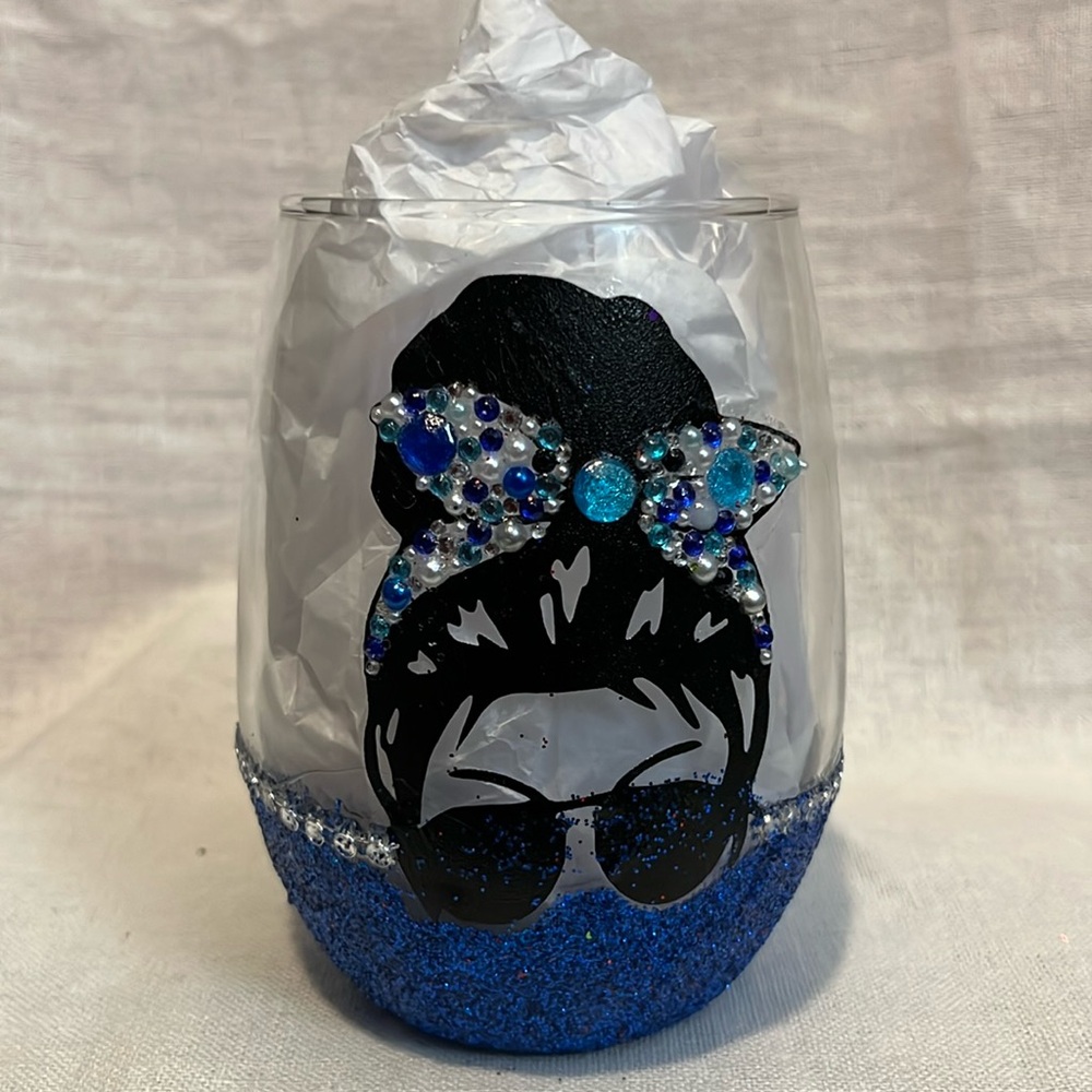 Stemless Blinged Out Wine Glass.
